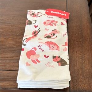 Cuisinart Pink and Brown Cat Design Towel